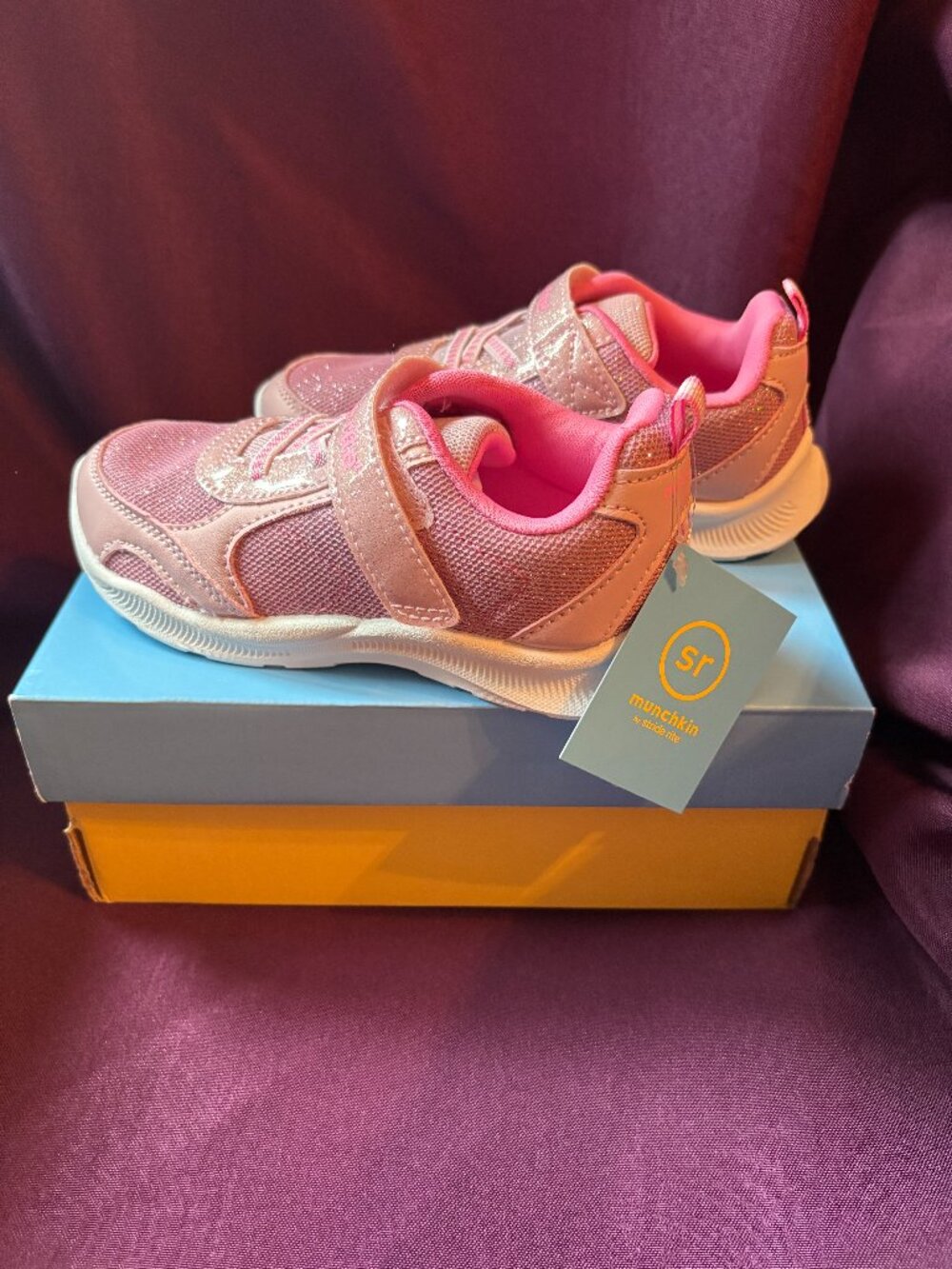 NEW Stride Rite Munchkin Seneca Pink Sneakers Toddler Girls Size 12M